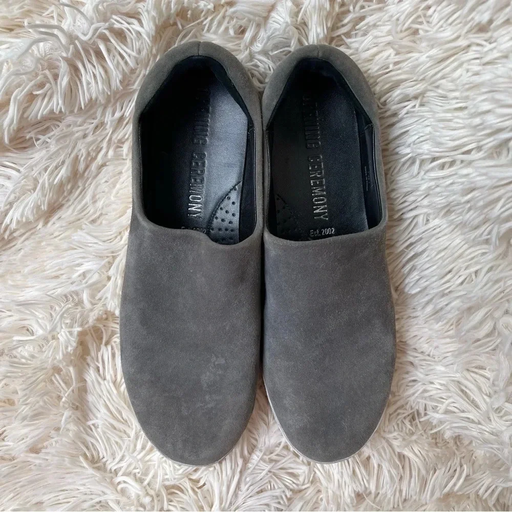 Opening Ceremony Cici Slip On Platform Sneaker suede gray size 40